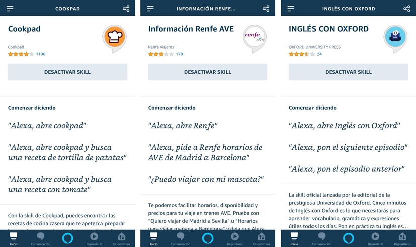 Imagen: resultados obtenidos a través del asistente por voz Alexa